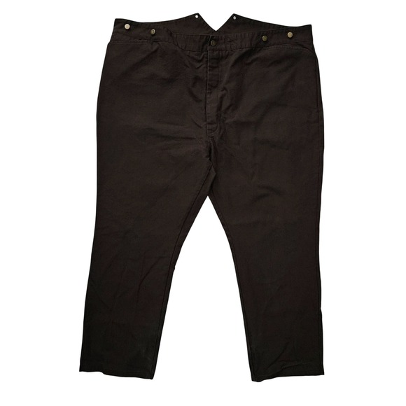 Frontier Classics (Mens 54) Brown Pants Button Fly Suspenders Canvas Buckle Back